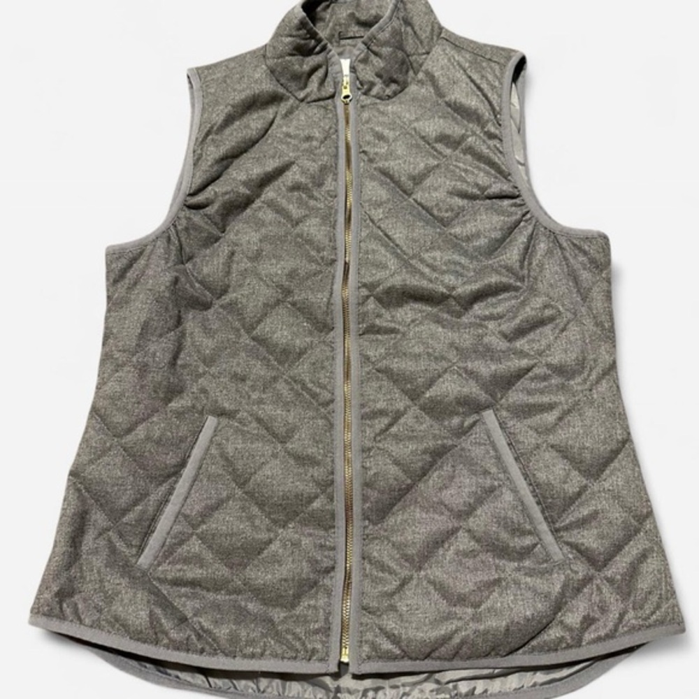 Gray Quilted Women's Old Navy Vest, Size M